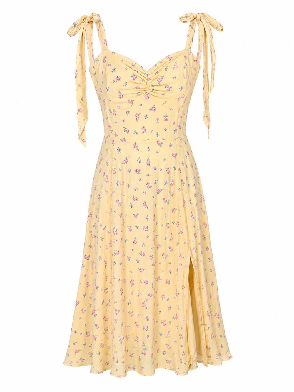 Bardot Floral Midi Dress Cottagecore‎ Coquette Milkmaid Garden Party US 8